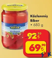 BİZİM VATAN KÖZLENMİŞ BİBER 680 G fiyat ve kampanya bilgisi